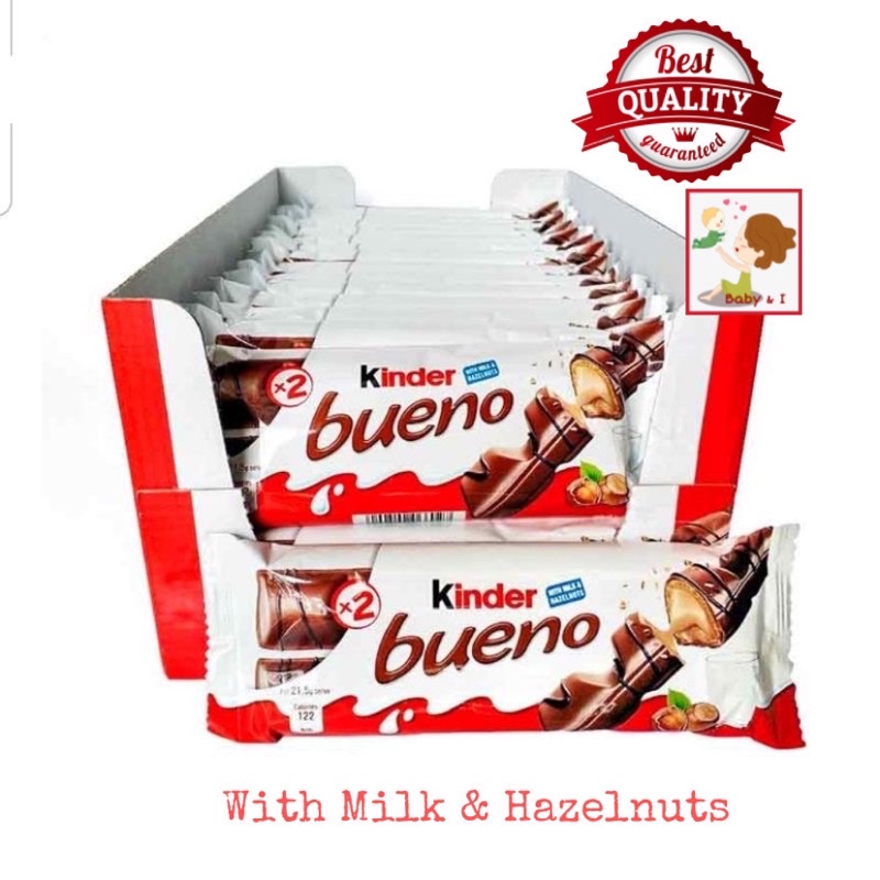 HALAL - Kinder Bueno Chocolate With Milk & Hazelnuts 43g X 1 Pack ...