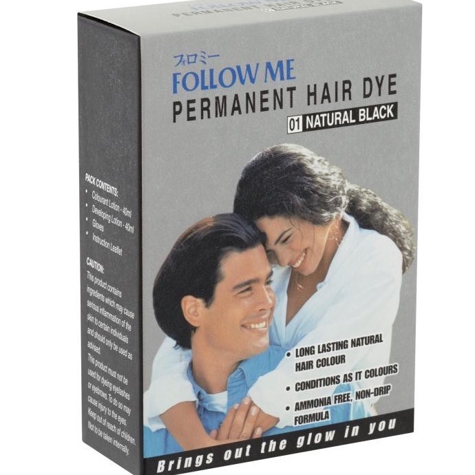 Follow Me Permanent Hair Dye 01 Natural Black | Shopee Malaysia