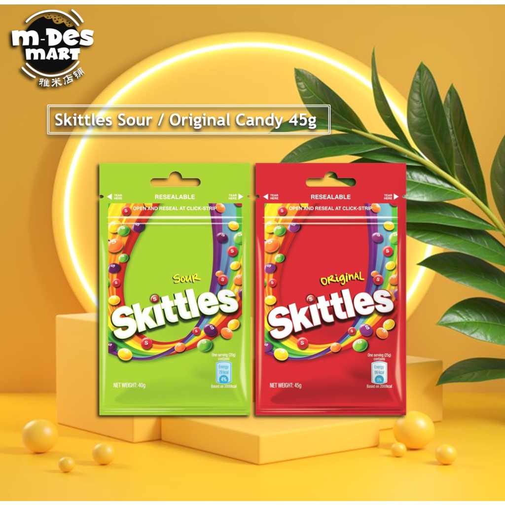 Skittles Sour / Original Candy / Yogurt Flavor 45g / Snack / Sweet