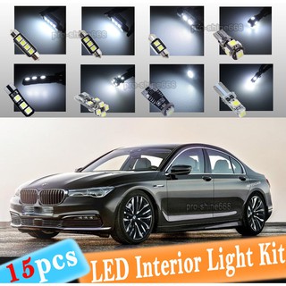15 Pc White Canbus Led Interior Light Package Kit Fit 10 15 Bmw 5series F10 F11