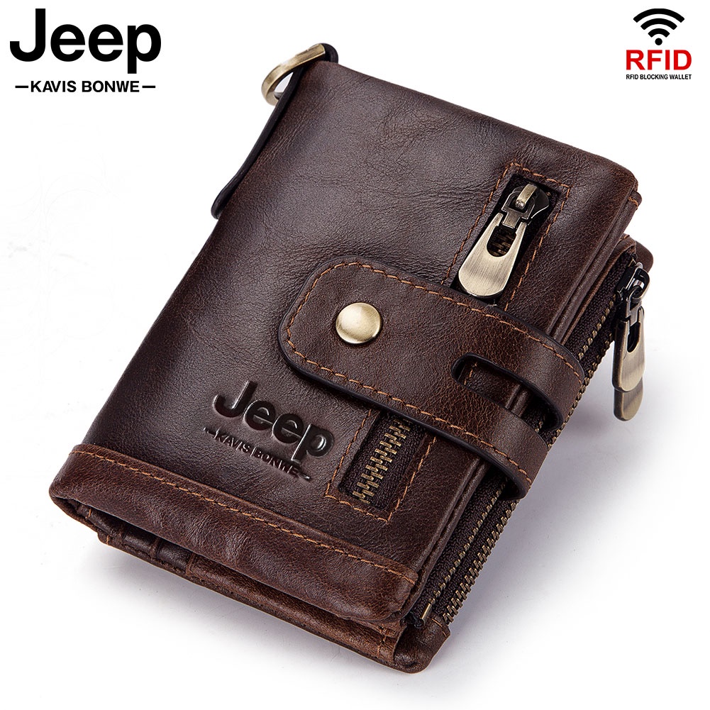 HUMERPAUL Wallet For Men Cowhide Leather Men Wallet Rfid Bifold Dompet Lelaki Money bag