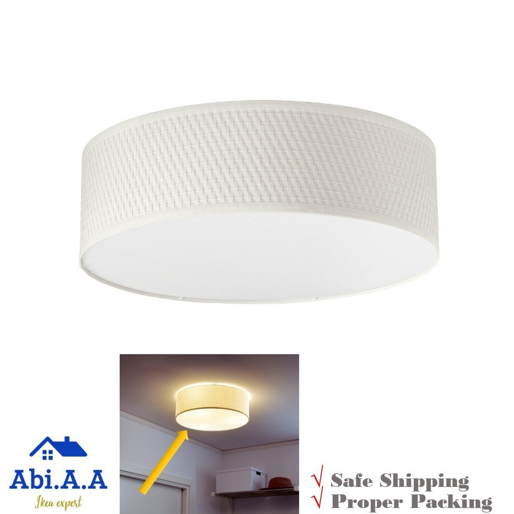 Ikea Alang Alang Ceiling Lamp White Lampu Syiling