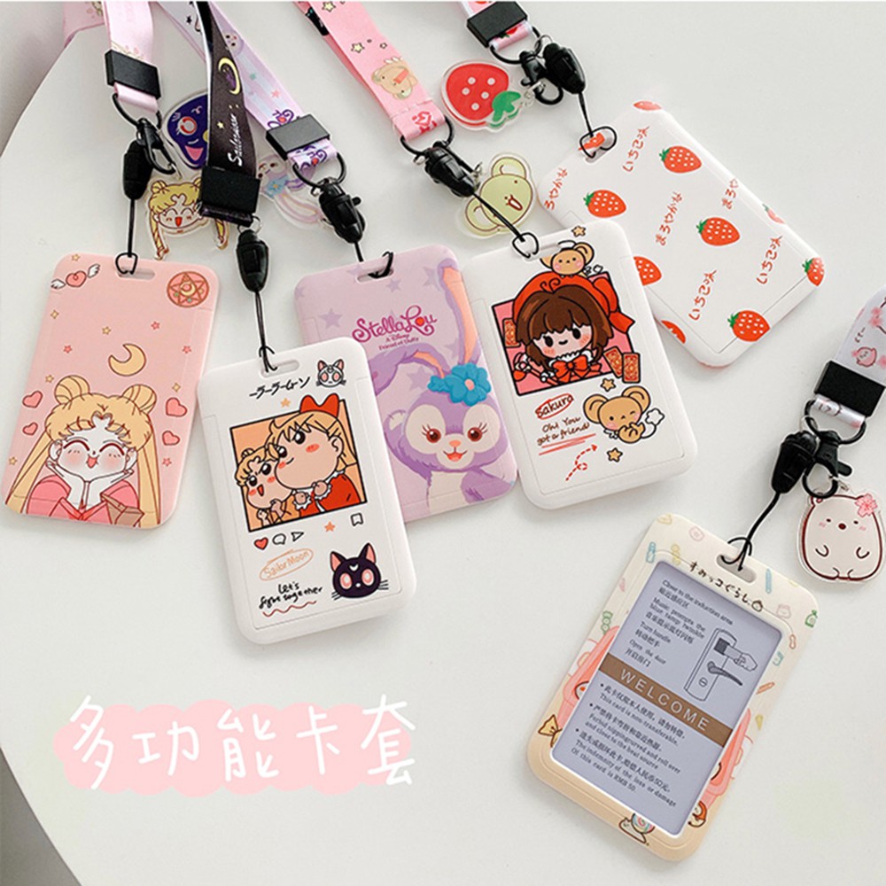 [Ready Stock] Multifunctional Cute Card Holder Keychain Work Cartoon ...