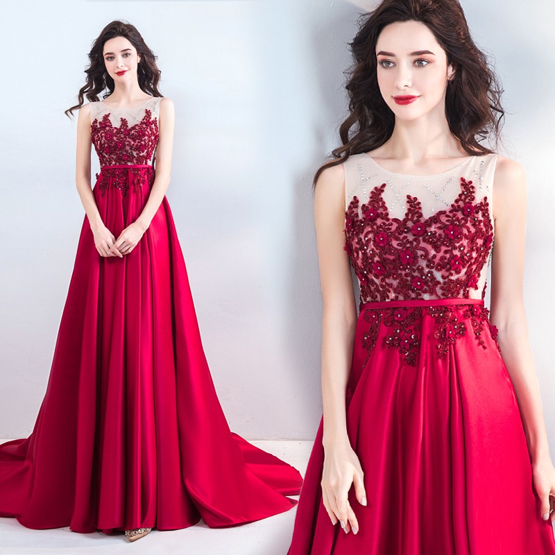 light red wedding dress