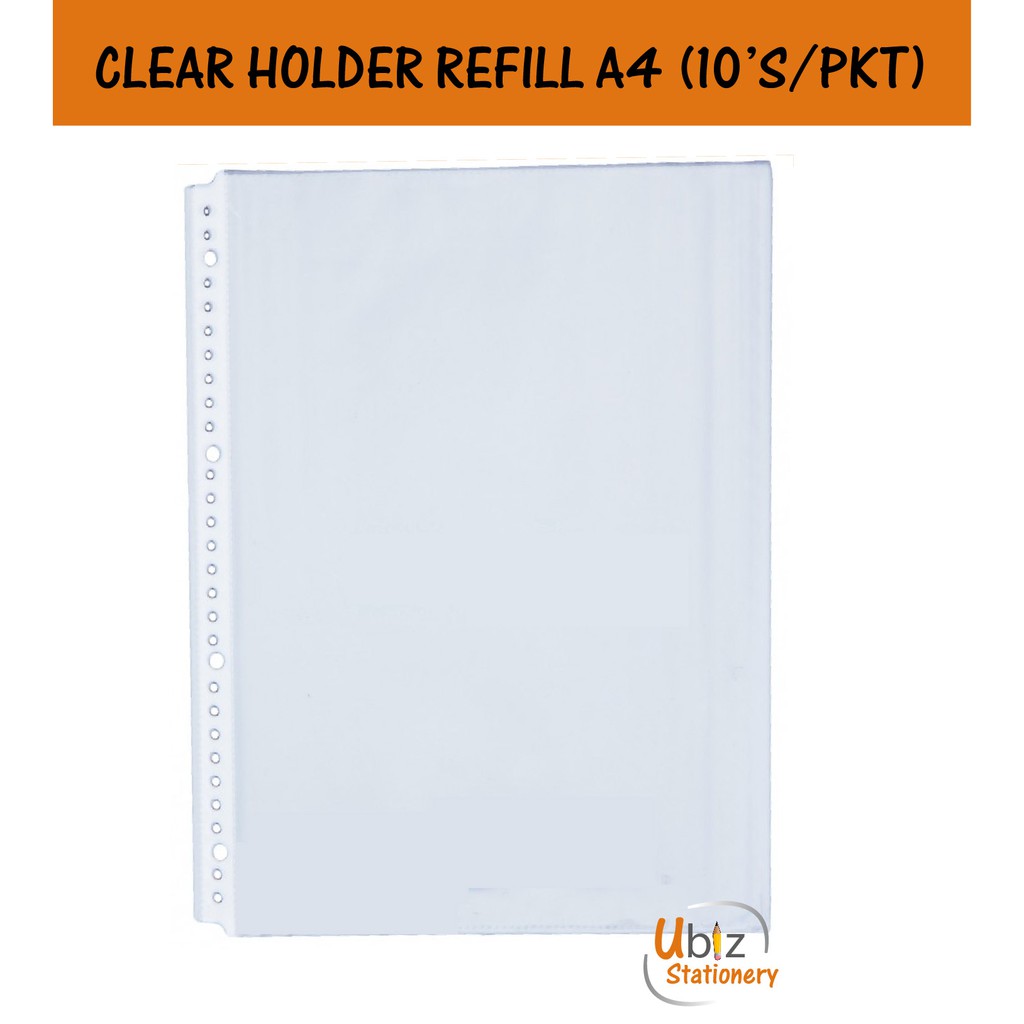 Clear Holder Refill/Pocket A4 (10 sheets/pkt) Shopee Malaysia