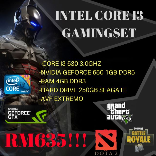 gaming pc desktop amd 3core 3 3ghz 4gb ram hd7770 support fortnite refurbished shopee malaysia - fortnite q6600 4gb ram