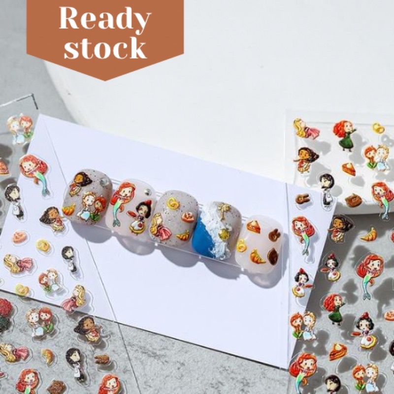 Disney Princess Sticker Nail Sticker 3D Nail DIY Manicure Nail Art Adhesive Nail Sticker Ornament