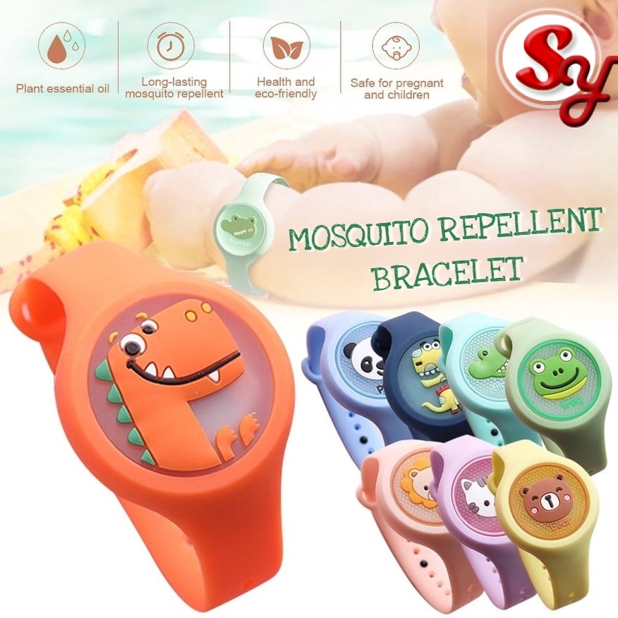 Children's Anti Insect Mosquito Repellent Bracelet With Flash Cartoon Watch Glowing Light Silicone Band
