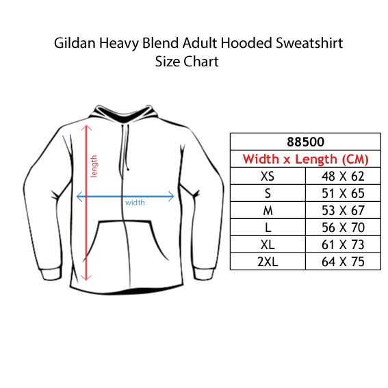 gildan crewneck sizing