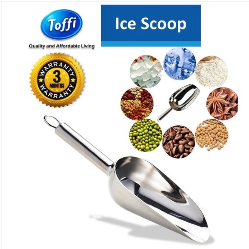 TOFFI Ice Cube Scoop/ Pencedok Ais Stainless Steel (3/ 6/ 12/ 24/ 30