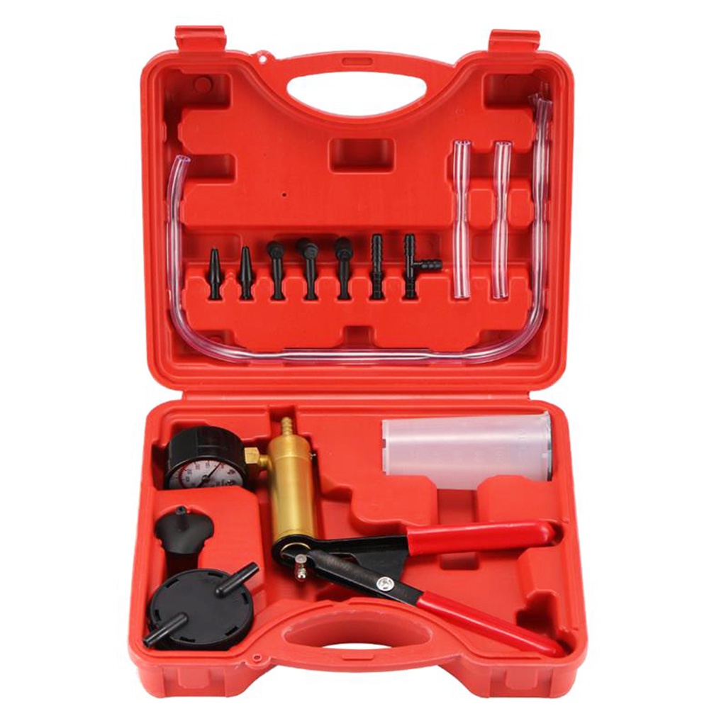 Hand Held Vacuum Pistol Pump Tester Kit DIY Brake Fluid Bleeder Tools Aluminum Pump Body