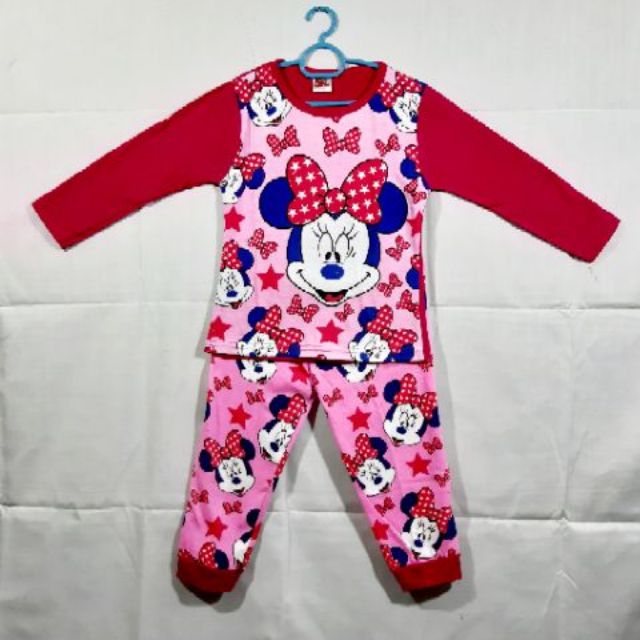 Kids Pyjamas Baju Tidur Kanak Kanak Perempuan Mini Mouse Shopee Malaysia