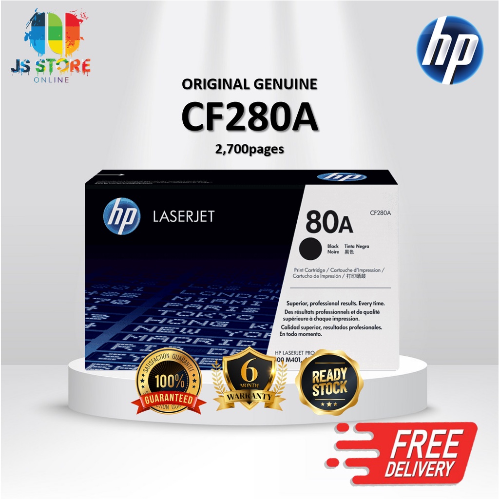 100 Original Hp 80a Cf280a 280a Cf280 Black Laserjet Toner Cartridge 2700 Pages Shopee 