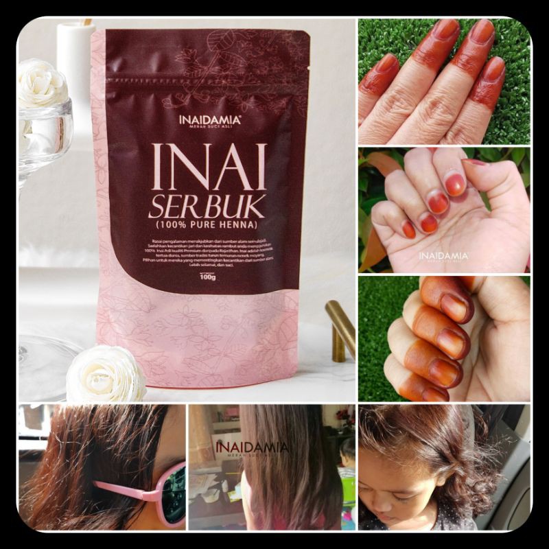 Inaidamia Inai Serbuk Premium 100g Pure Henna Daun Inai Asli Inai Jari Rambut Inai Merah Inai Damia Shopee Malaysia