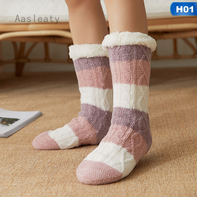 Christmas Women Winter Fluffy Fleece Lined Bed Socks Floor Socks Thick Trend