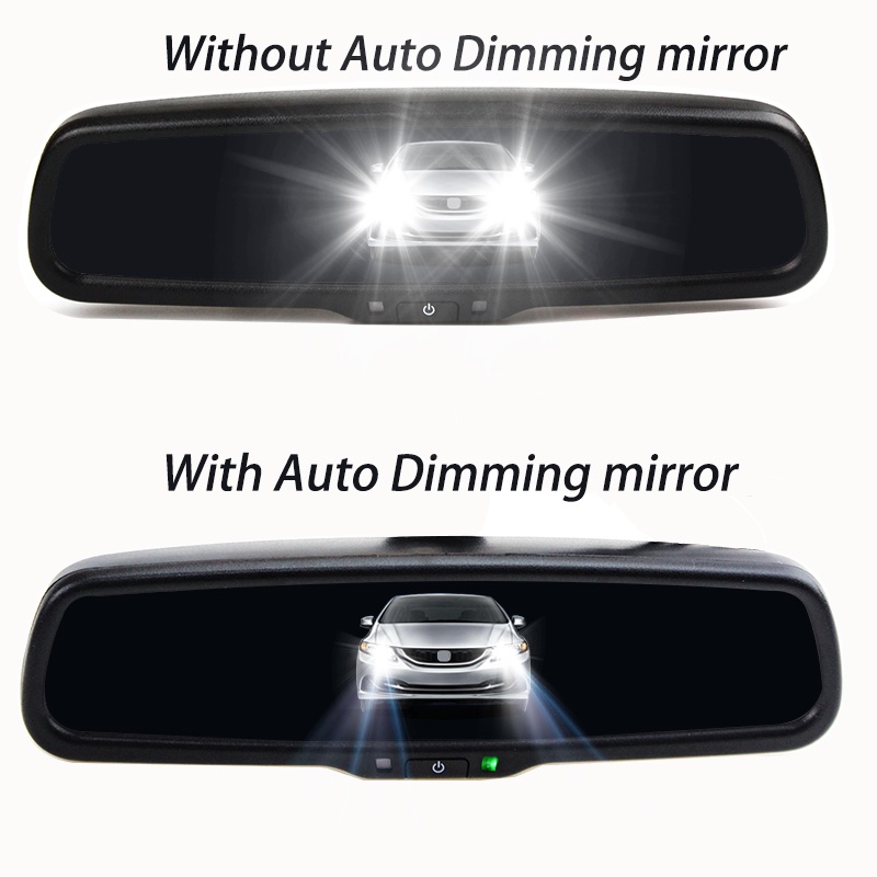 Blue LED 3D Effect 280mm Flat Interior Rear View Mirror 