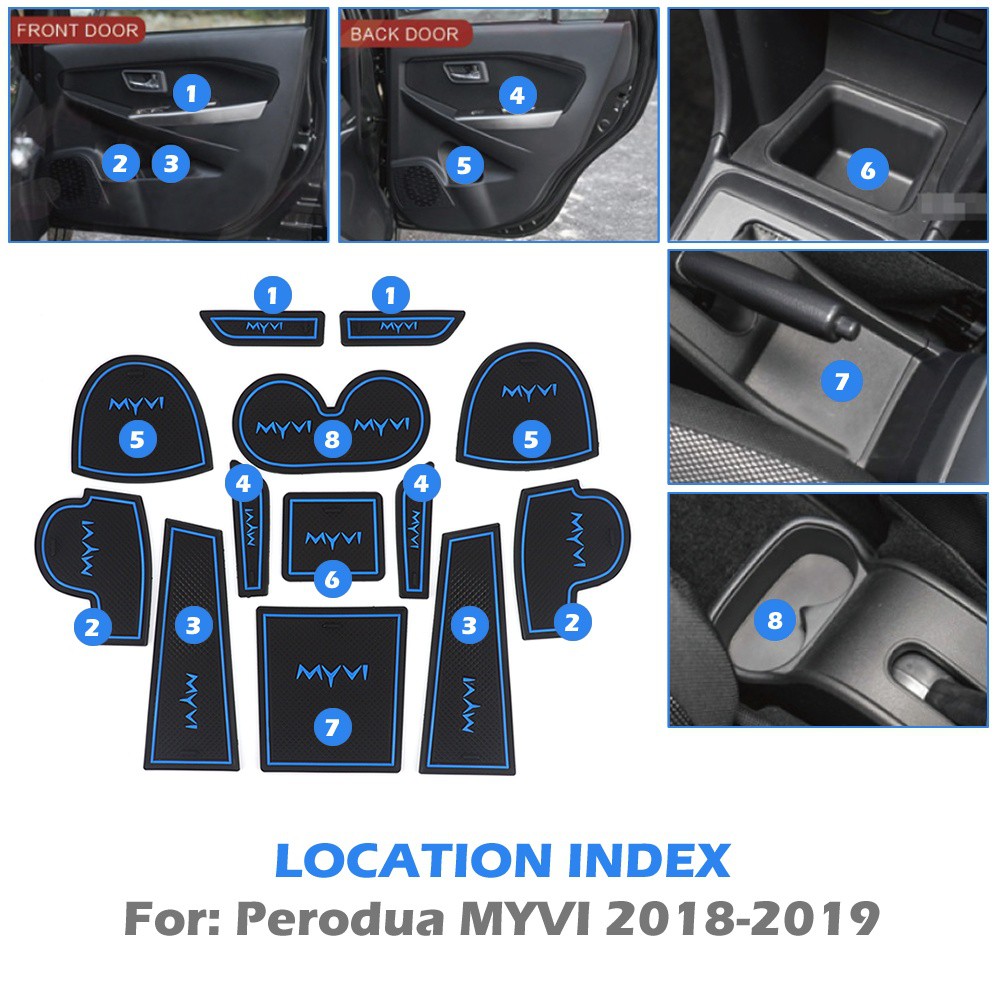 Perodua Myvi 2010 2017 Car Door Interior Slot Mat Perodua Myvi 2018 2019 Interior Slot Mat Shopee Malaysia