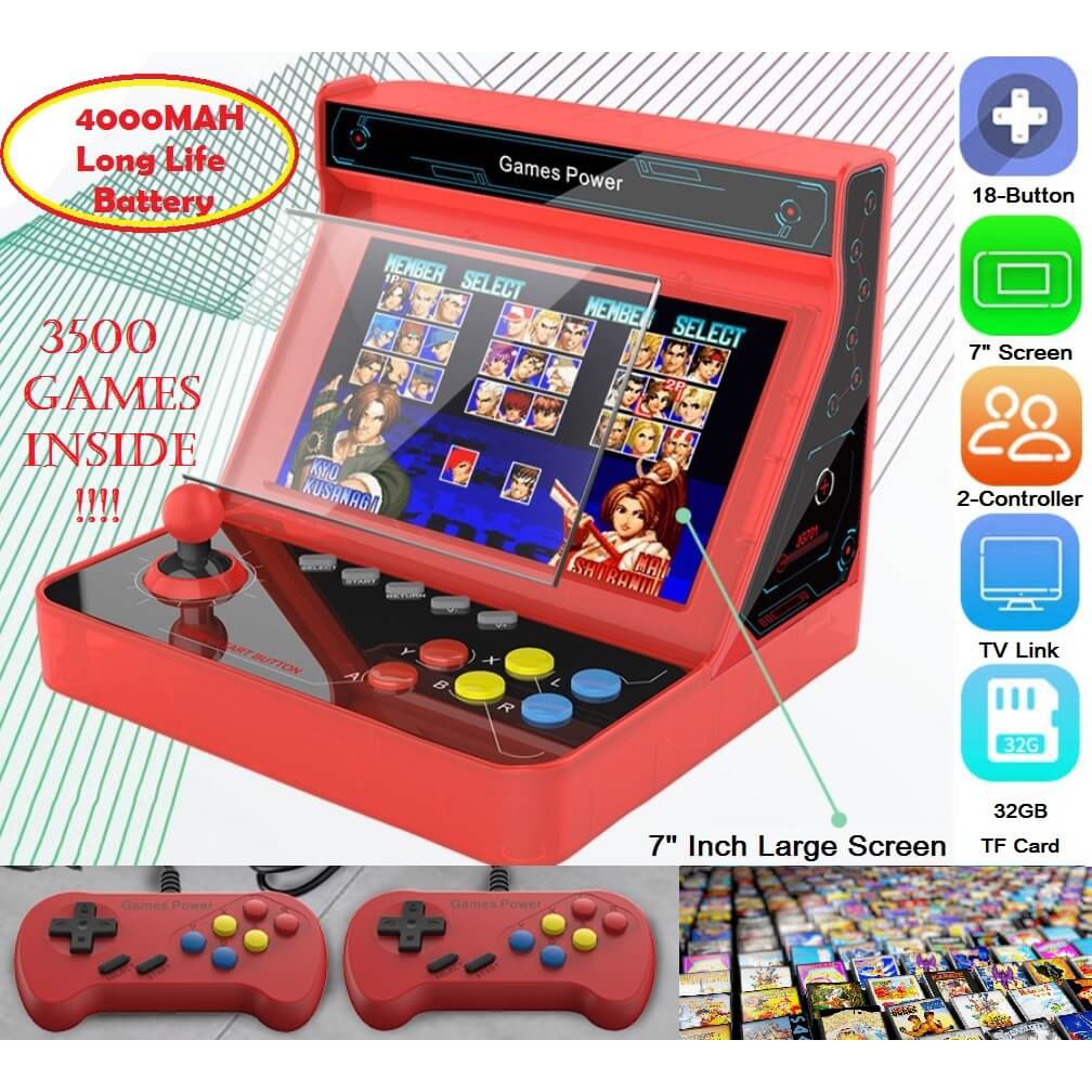 🎮Original Retro 7" Screen Mini Gameboy Game Console Table Built-in 3500 Games PK 32GB TF Card AV HDMI PS4 Play Gaming