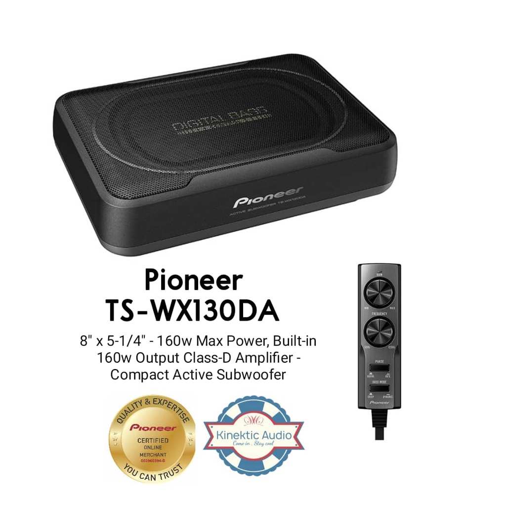 Pioneer TSWX130DA Under Seat Subwoofer Amplifier Space Saving Car Bass Box Sub
