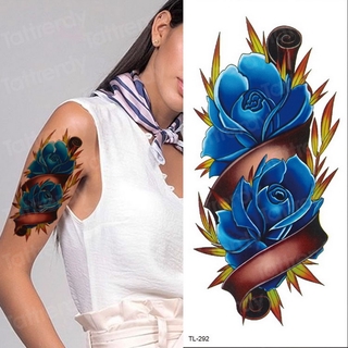 Tattoo Sticker Flower Sexy Tatoo For Woman Remover Tatoo Fake Blue Purple Flower Tattoos And Body Art Stickers Bikini Summer Fashion Shopee Malaysia