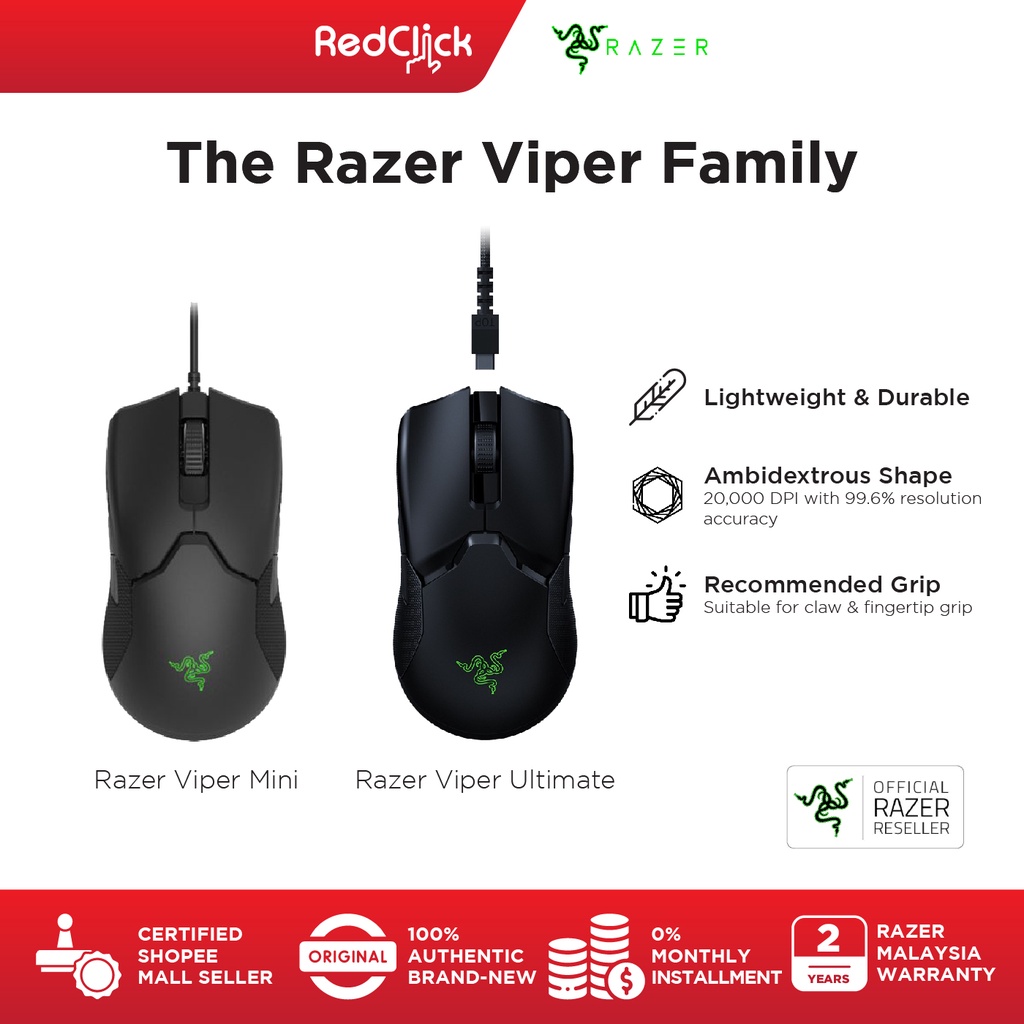 Razer Viper Ultimate Viper Mini Optical Mouse Ultra Lightweight Design Razer Design Powered By Razer Chroma Rgb Shopee Malaysia