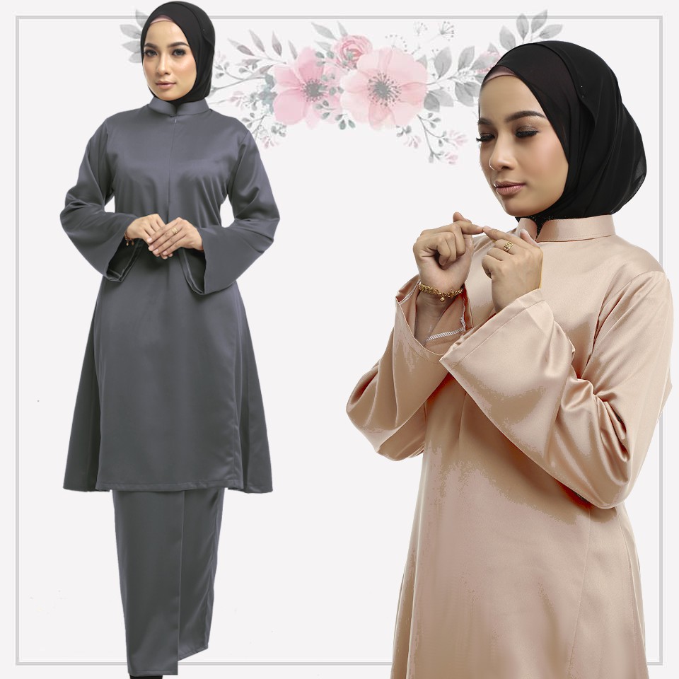 Kurung A Cut Cekak Musang Perempuan Sayyida Kurung Cantik High Quality Como Crepe Zahrahyder Shopee Malaysia