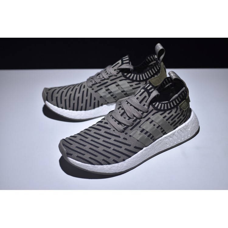 Adidas Men's NMD R2 Runner Primeknit Boost Running Shoes GreyGreen Adidas Men's NMD R2 Runner Primeknit Boost Running Shoes GreyGreen