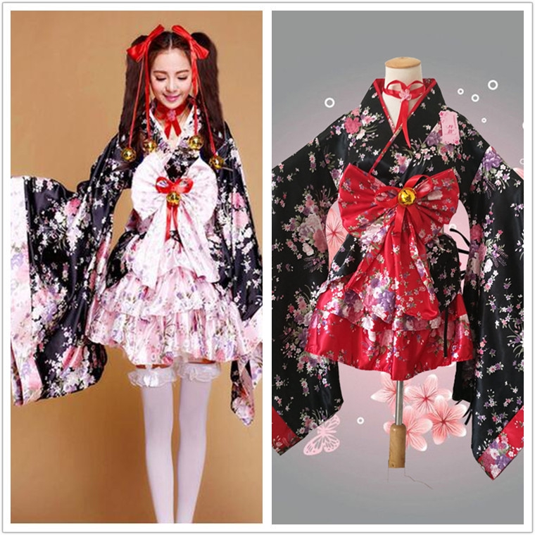 japanese anime lolita princess small dress sakura cosplay anime clothing  japanese kimono maid wear