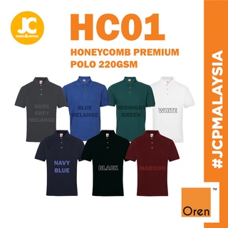 JCP x Oren Sport Honeycomb Smart Polo Shirt HC01 Unisex Adult 230gsm Cotton Polyester Plain Men Polo Shirt HC01 Group A