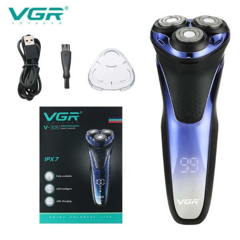 VGR V-306 Electric Shaver LCD Display Shaving For Men USB Rechargeable