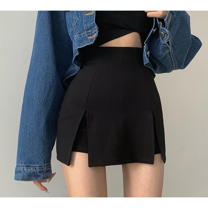 Summer thin feminine split trousers skirt irregular skirt large size fat mm bag hip skirt