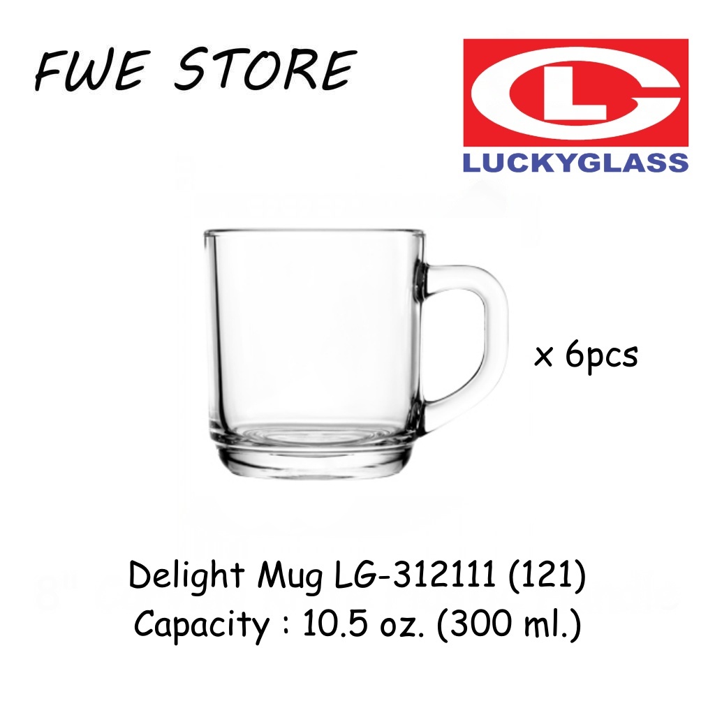 Lucky Glassware LG-121 Delight Cup Set of 6pcs - 10.5 oz. (300 ml.)