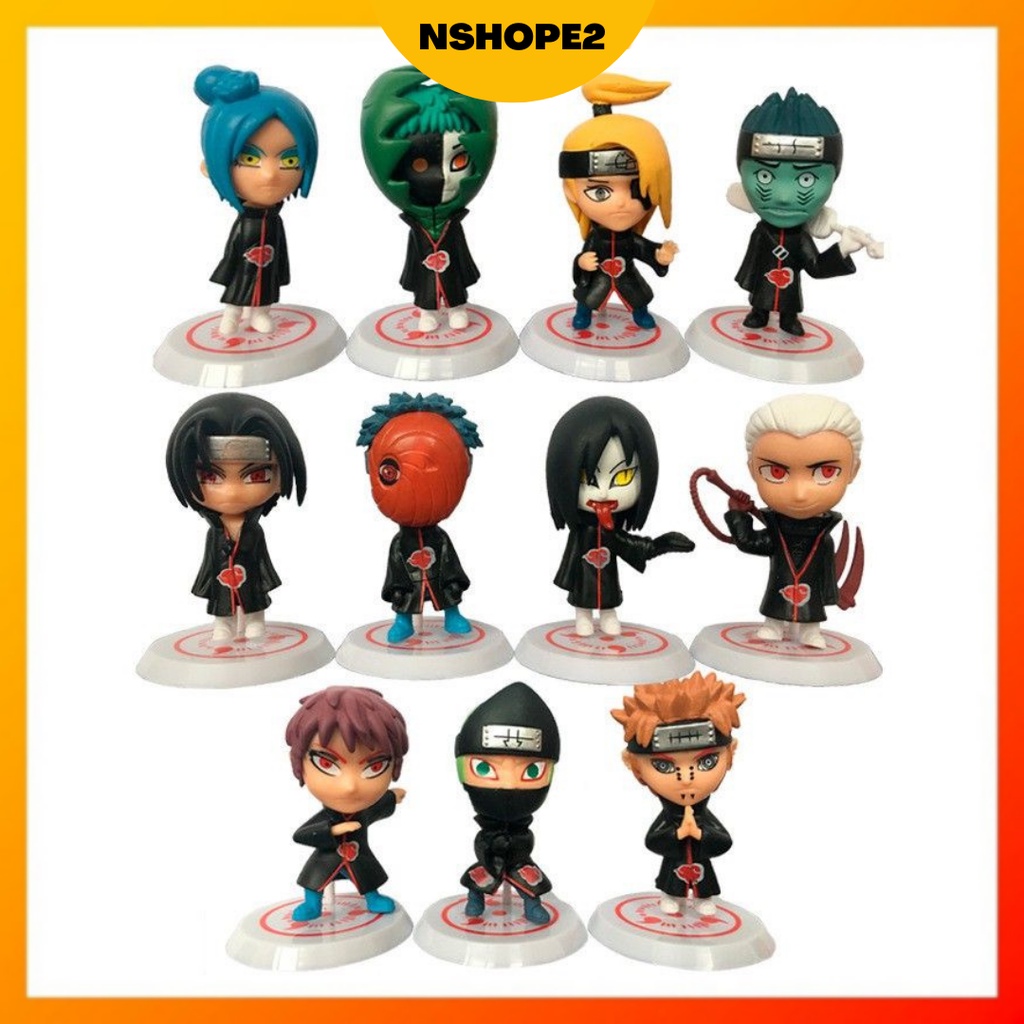 Anime Cute Model Naruto Action Figure 11 Pcs/set Akatsuki Doll Uchiha ...