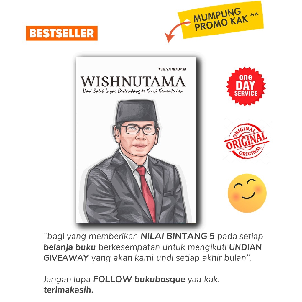 LAYAR Biography BOOK - WISHNUTAMA: FROM THE BACK OF LAND SCREEN TO THE MINISTRY CHAIR - BRILIANT