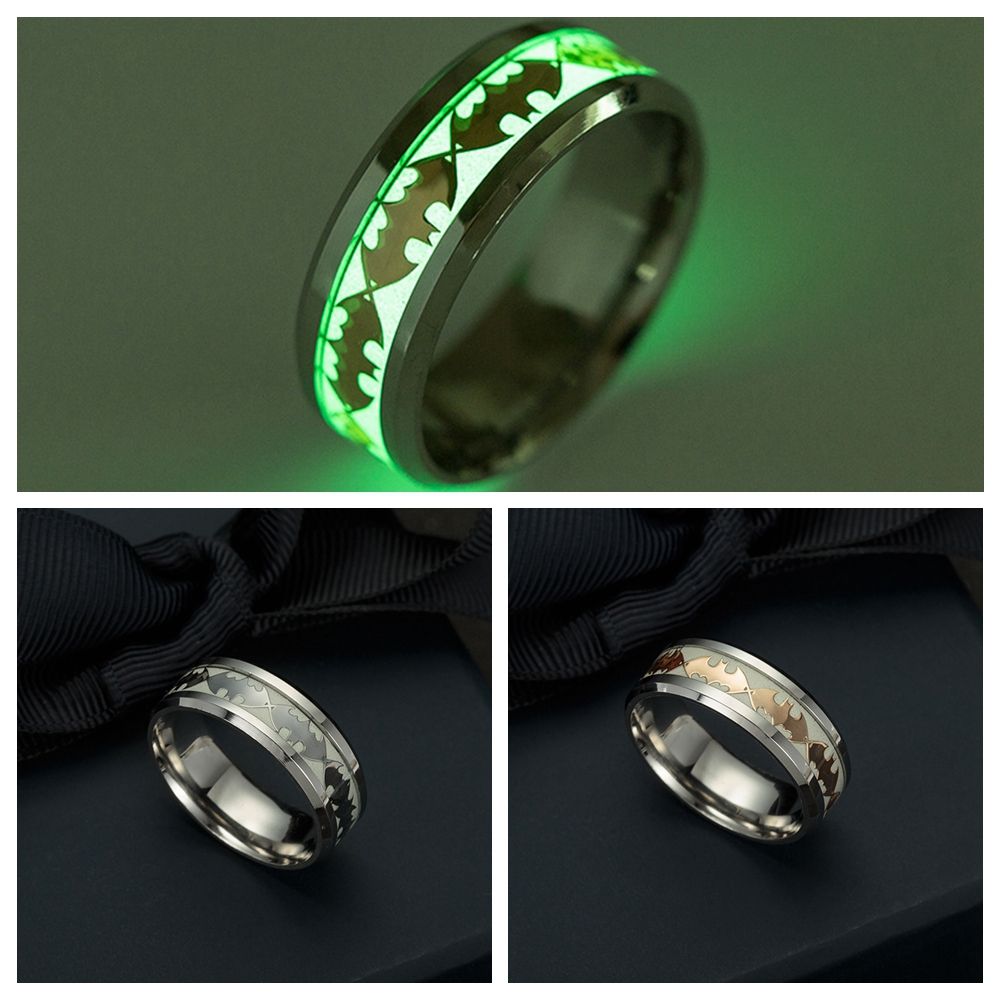 LAYOR Fantastic Batman Punk Gifts Stainless Steel Luminous Band Ring New  Men Women Fashion Jewelry Glow In The Dark/Multicolor | Shopee Malaysia