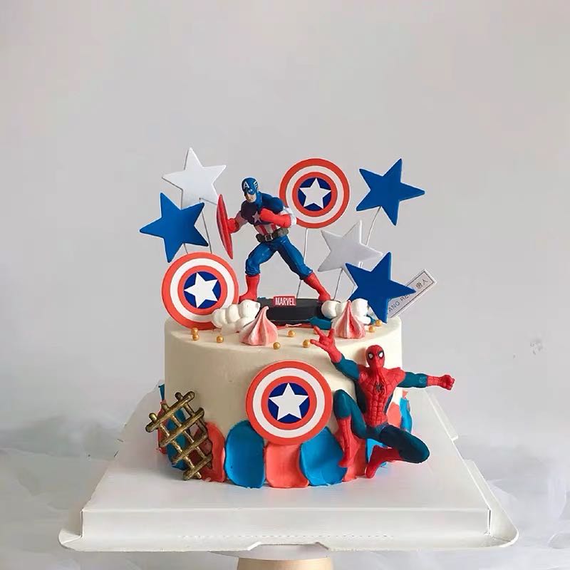 Versatile Essential 10pcs/set various cartoon anime themed sponge cake top hat accessories Ice Queen Avengers princes... - Image 2