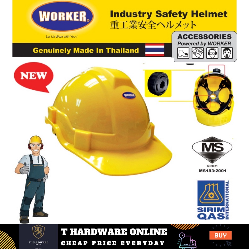 Safety Helmet Hard Hat Job Site Construction Project Worker Protection (SIRIM)(READY STOCK)