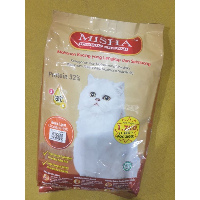 Makanan Kucing MISHA Meow Meow (1.7kg)  Shopee Malaysia