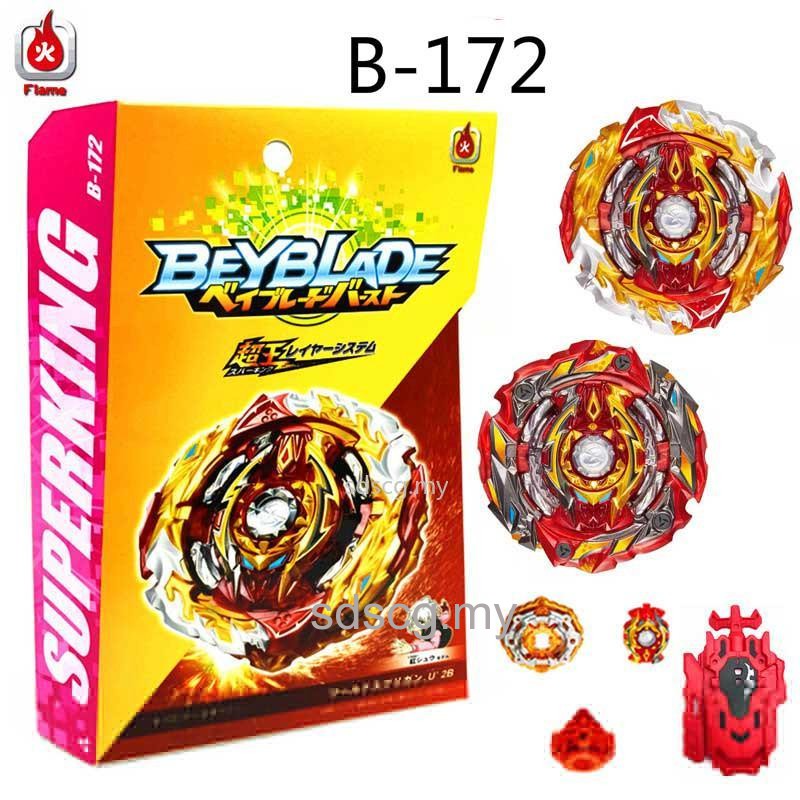 Beyblade Burst B-172 World Spriggan B-169 Red and Blue B-168 Rage Longinus B-164 RB20 Curse Satan Hr.Un 1D  B-163 Booster Brave Valkyrie B-160 King Helios.Zn B-159 Super Hyperion Xceed B-157 Bigbang B-156 Naked Spriggan