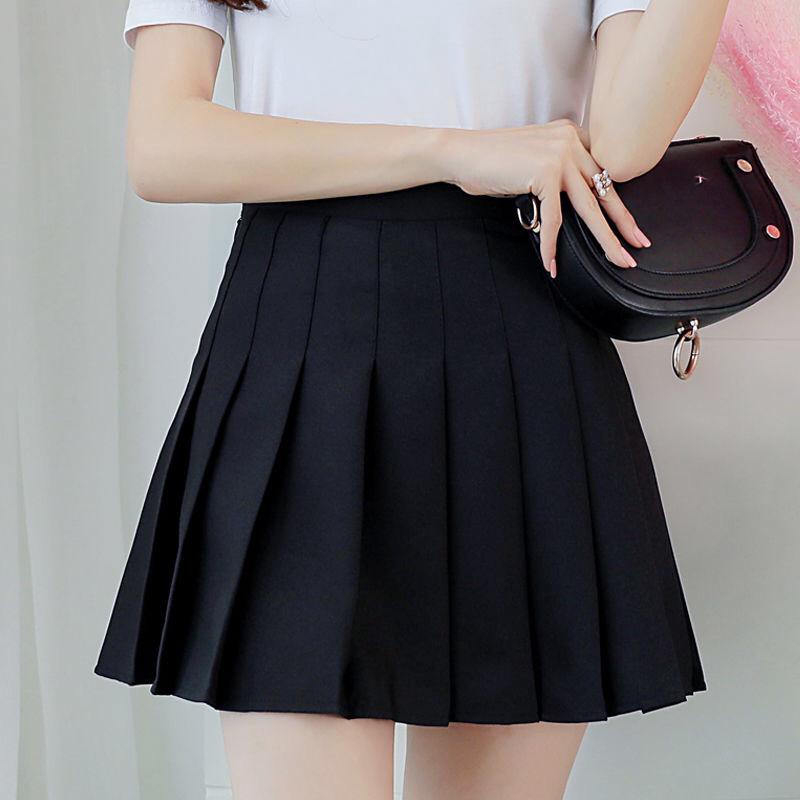 Hot Ins Short Mini Skirt A-Line Pleated Skrit Anti-light Plaid skirt ...