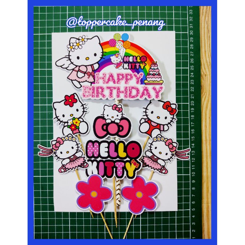 Cake Topper Hello Kitty for Cake Birthday Decoration Full Set 