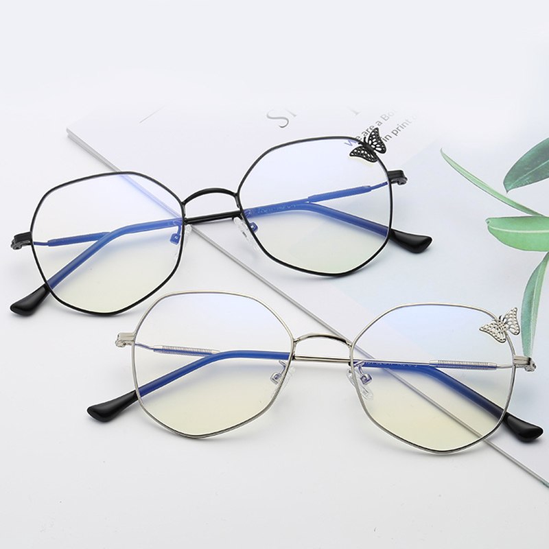 glasses with butterflies on frame