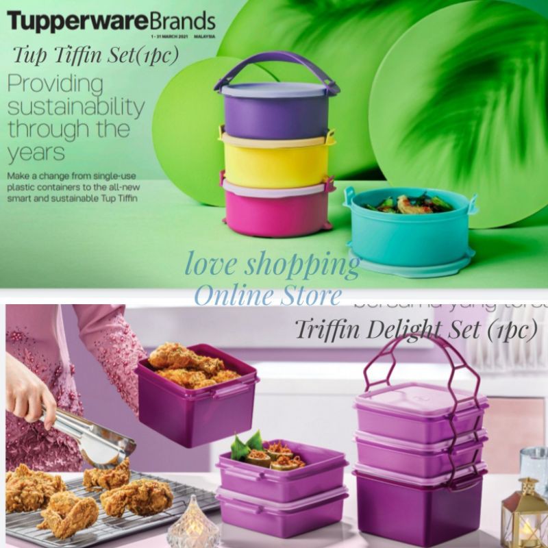 Tupperware Tup Tiffin Set(4) 550ml(1pc)/Triffin Delight Set(1pc)
