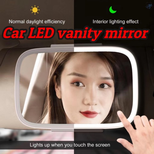 [Ready] Car vanity mirror with light, sun visor LED light adjustable