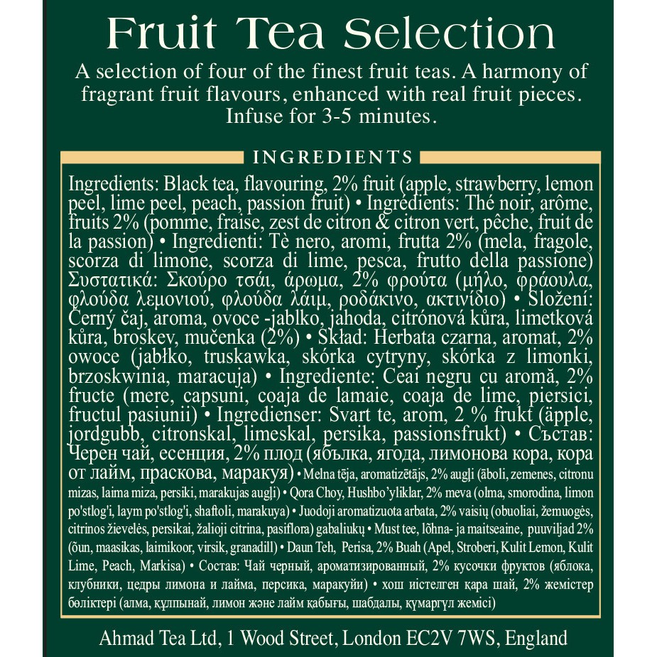 Ahmad Tea Fruit Tea Selection (20 Teabags)