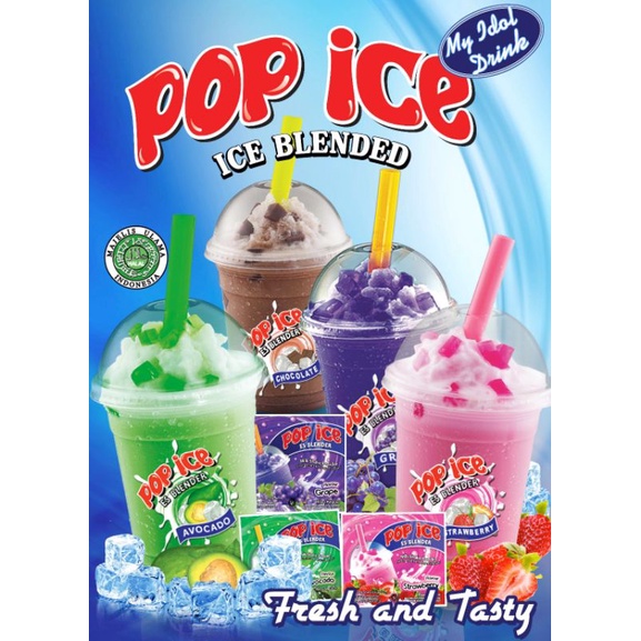 Pop Ice Es Blender Aneka Rasa Shake Powder Pcs Box Pcs Shopee Malaysia