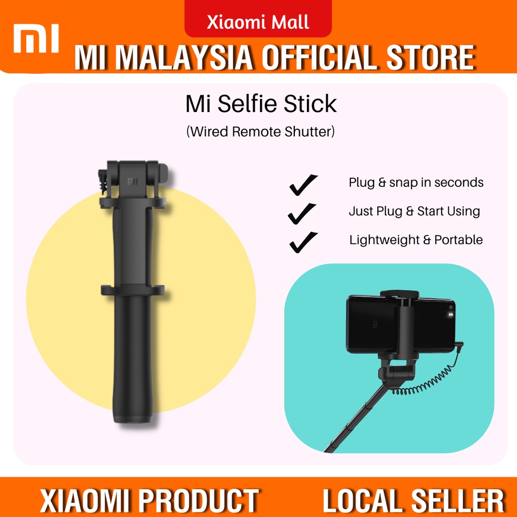 Xiaomi Mi Selfie Stick (Wired Remote Shutter) Shopee Malaysia