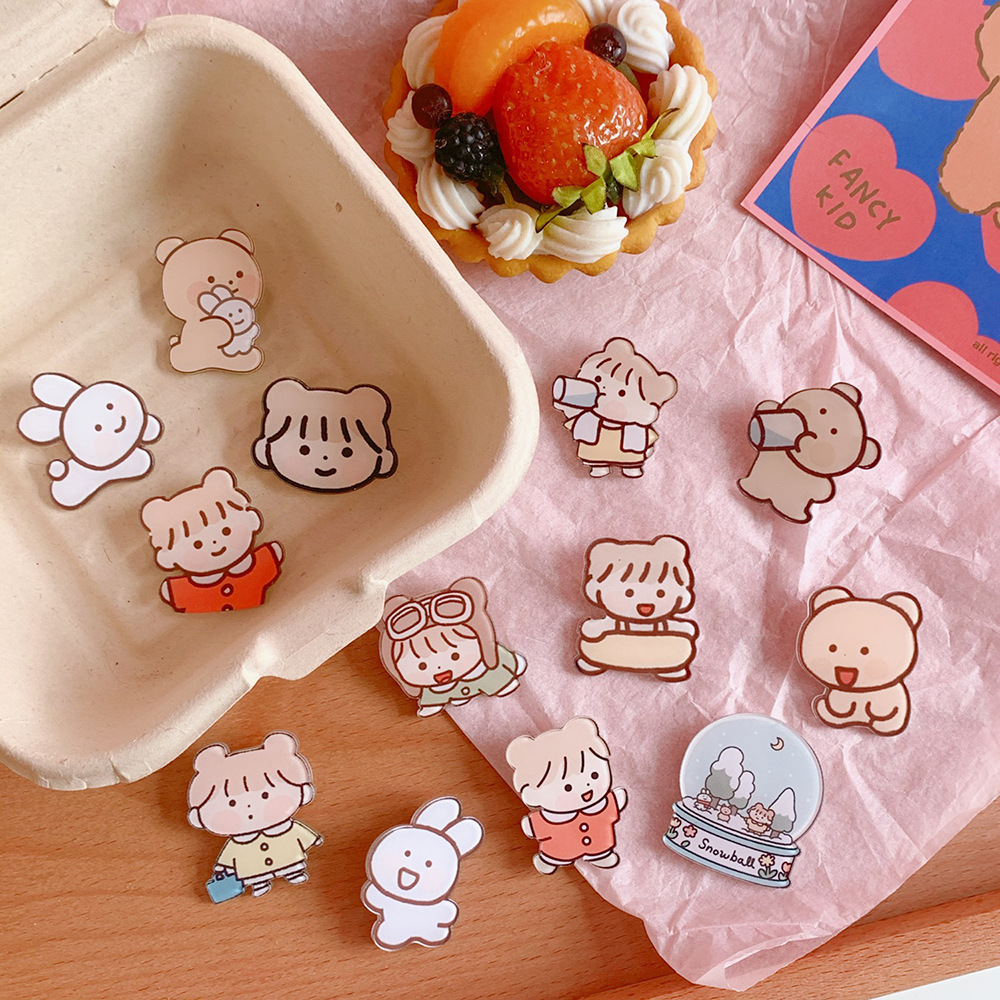 YoYo Badge Acrylic Creative Cartoon Adorable Girl Bag Accessories Cute