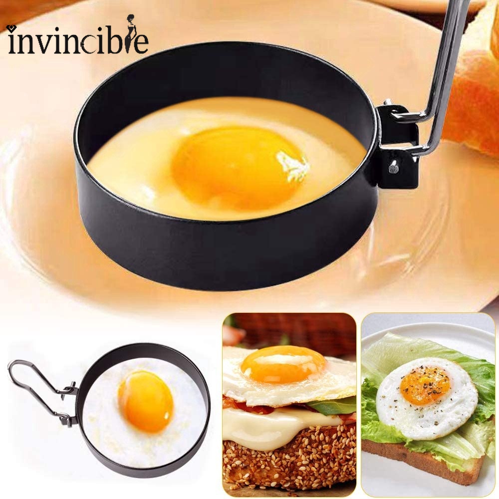 Non Stick METAL EGG FRYING RINGS Perfect Circle Round Fried/Poach Mould 