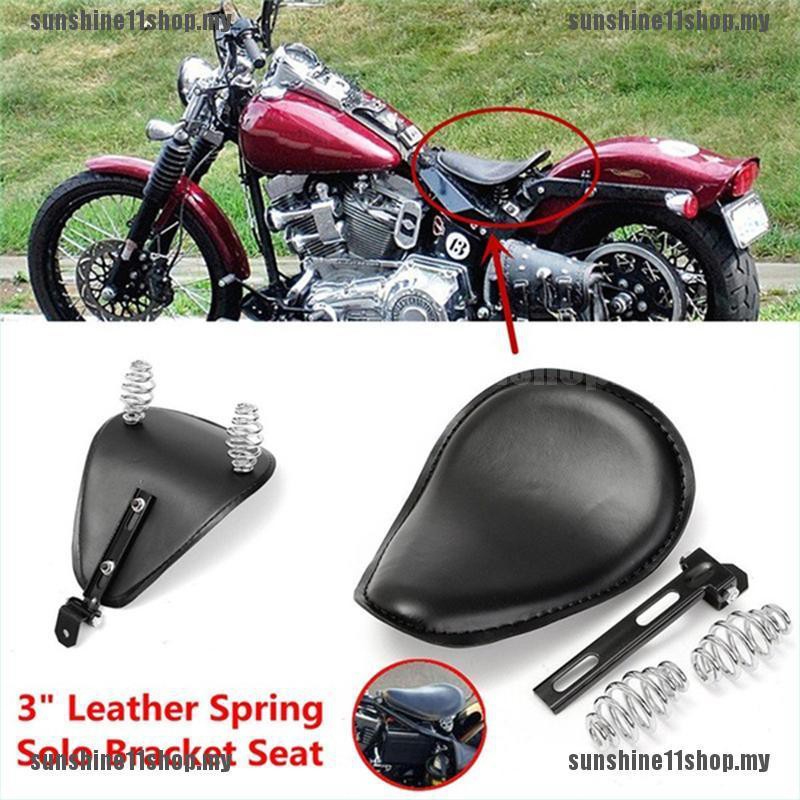 Set Motorcycle 3" Chrome Spring SOLO Seat Bracket for Sportster Chopper Bobber